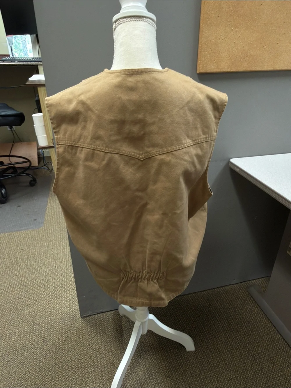 Wyoming Traders Western Canvas Vest Tan | Cowboy Ranch Workwear Size‎ L